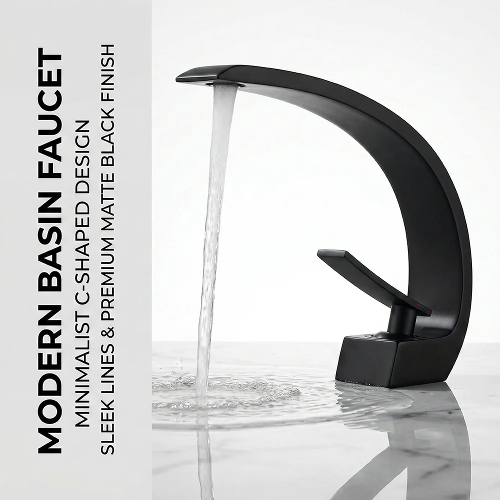 Matte Black Bathroom Faucet, A - огляд і ціна Silicone Tap Washer