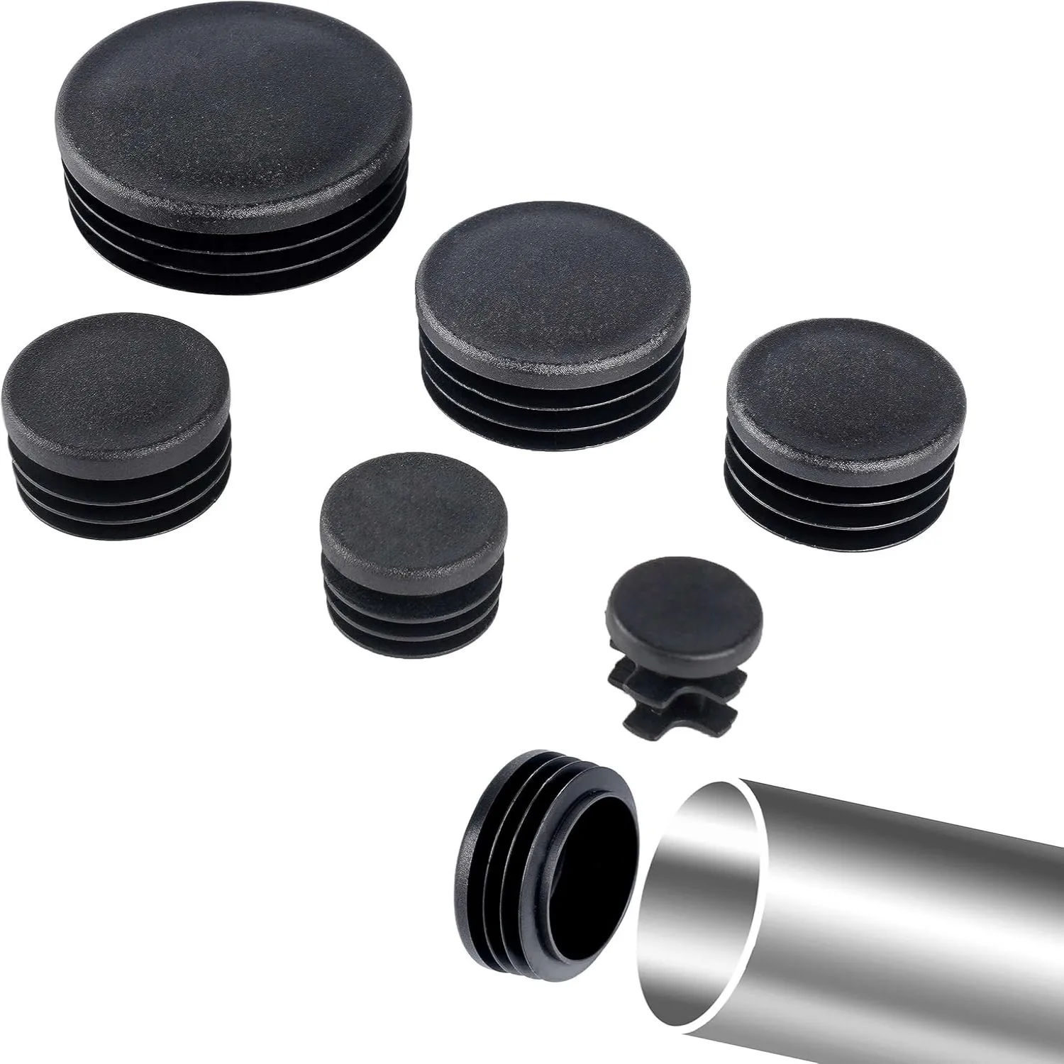 Black Round Pipe Plug 10-60mm  - огляд і ціна Plastic Pipe Clip